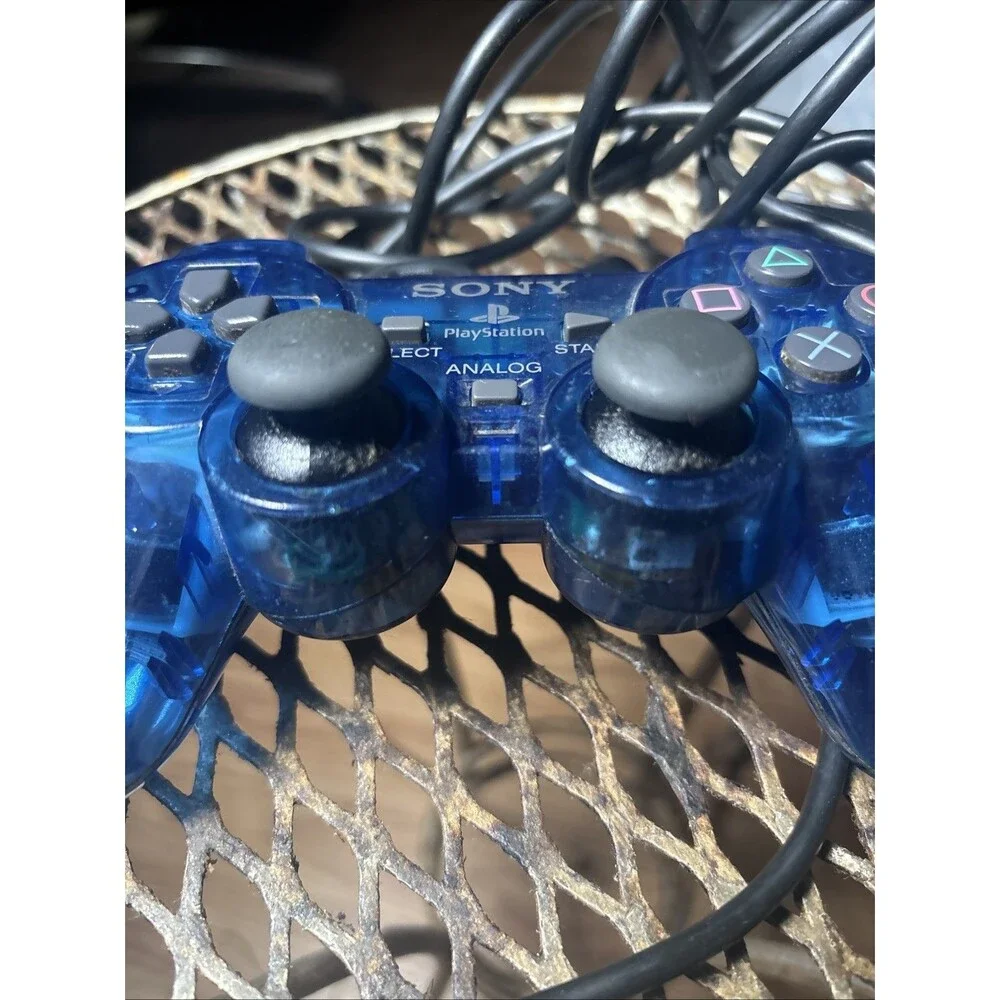 Sony PlayStation 2 PS2 Ocean Blue Clear Controller DualShock OEM SCPH-10010